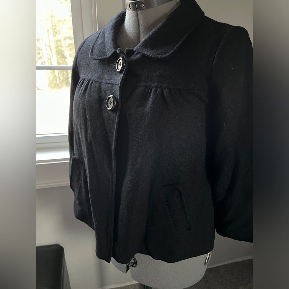 Cropped maternity pea coat